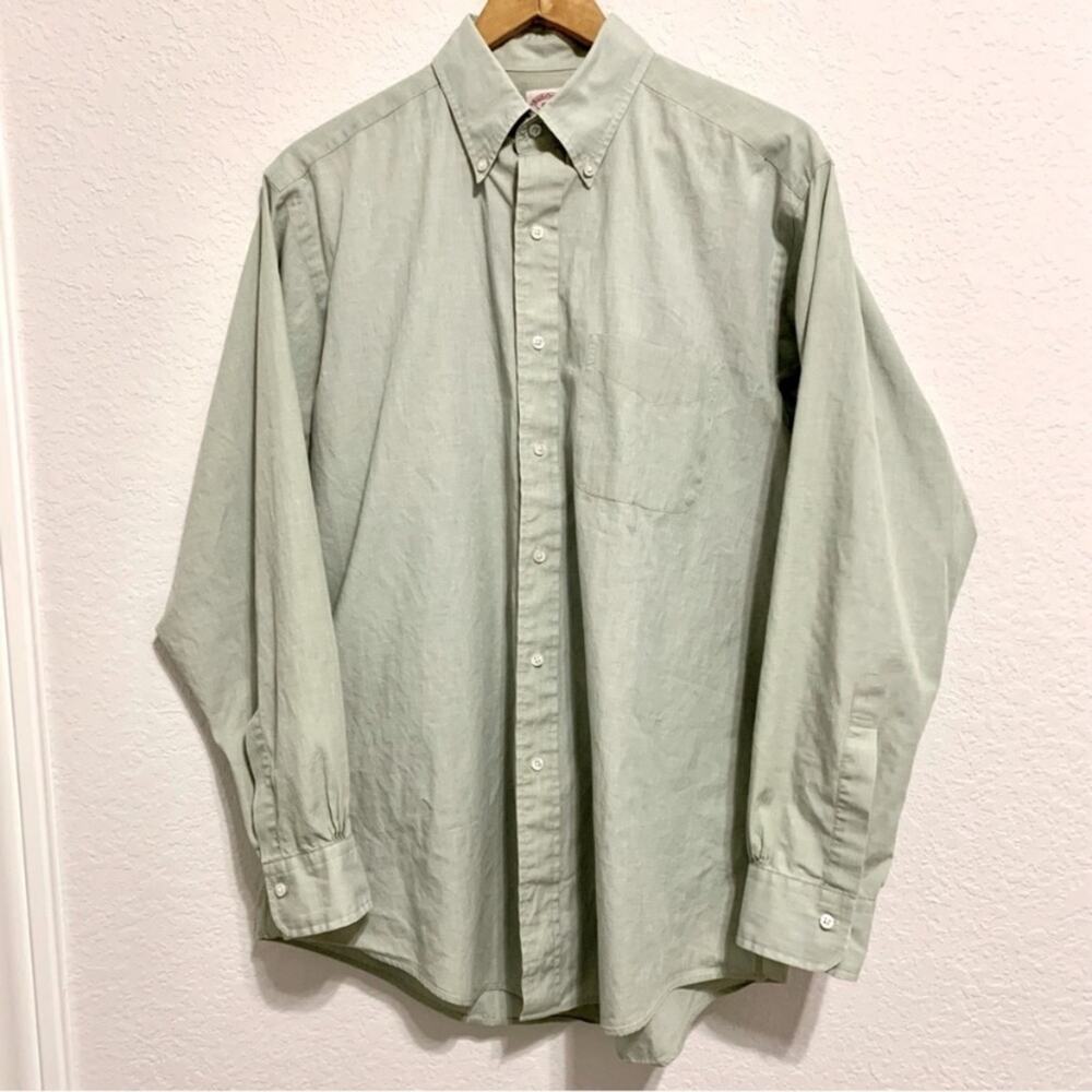 Brooks Brothers Sage Green Long Sleeve Button Down Dress Shirt